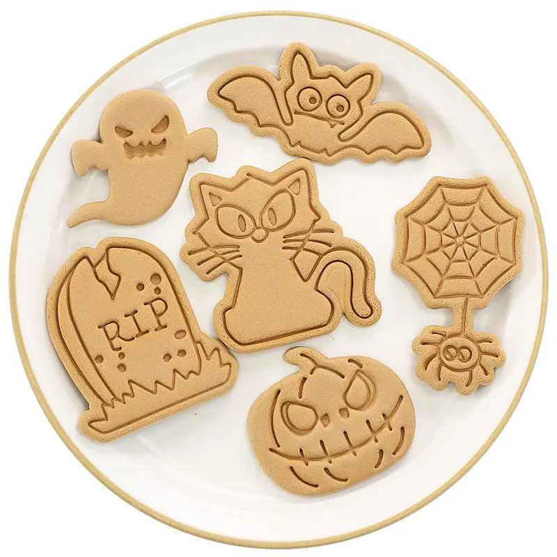 

Halloween Three-Dimensional Cartoon Cookie Mold Pumpkin Ghost Skull Household Diy Frosting Cookie Baking Tool