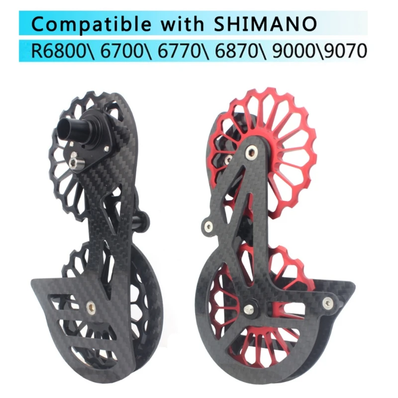 

Bicycle Carbon Fiber Ceramic Rear Derailleur 17T Pulley Guide Wheel Accessories D2TC