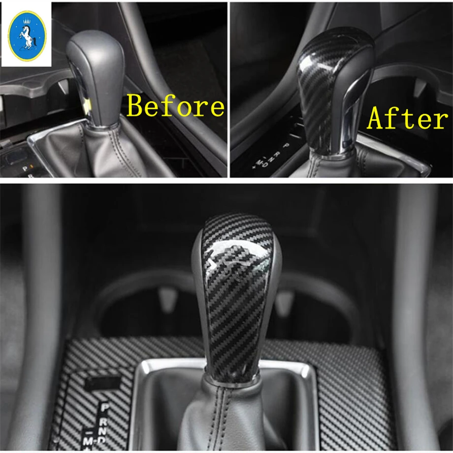 

Carbon Fiber Look Interior Refit Kit Pillar A Air AC Panel / Door Handle Bowl / Steering Wheel Cover Trim For Mazda 3 2019 2020