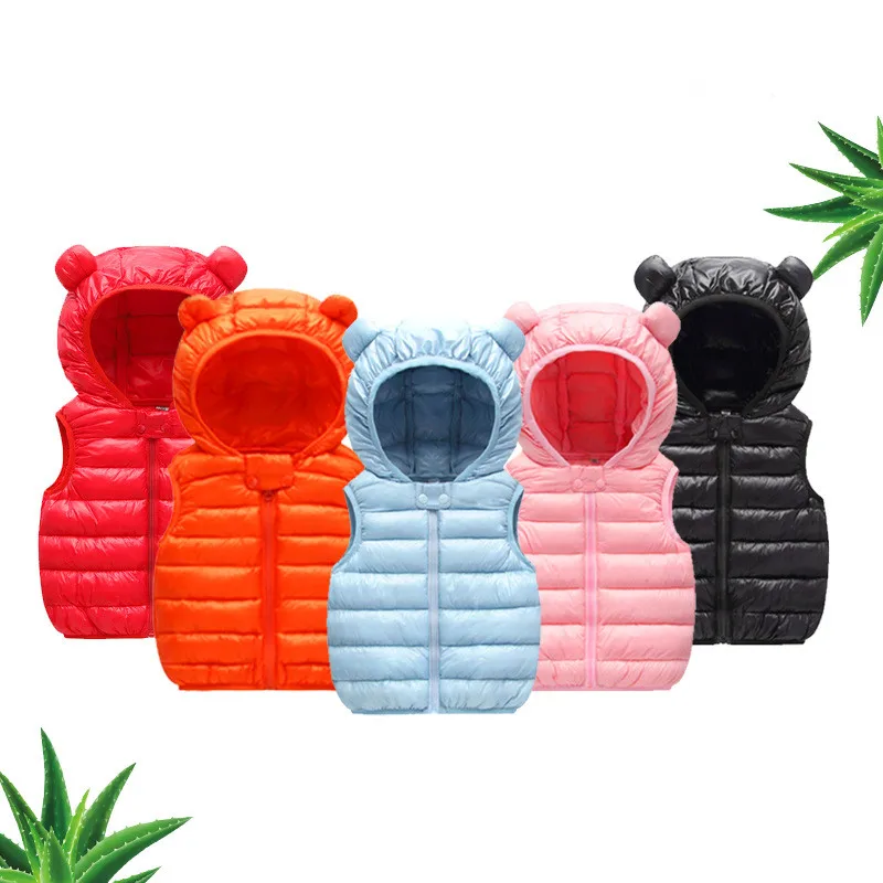 Детская одежда жилет новинка 2019 теплый хлопковый с капюшоном для маленьких