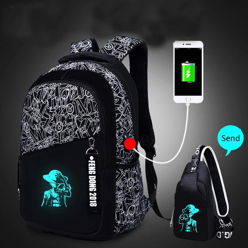 Новые мужские водонепроницаемые Оксфордские рюкзаки, светящиеся, usb зарядка, Противоугонный рюкзак, школьные рюкзаки для мальчиков-подростков - Цвет: style8