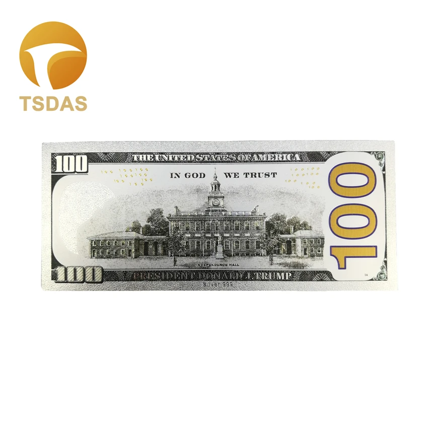 10 шт./лот цветная американская серебряная фольга банкнота USD 100 позолоченная