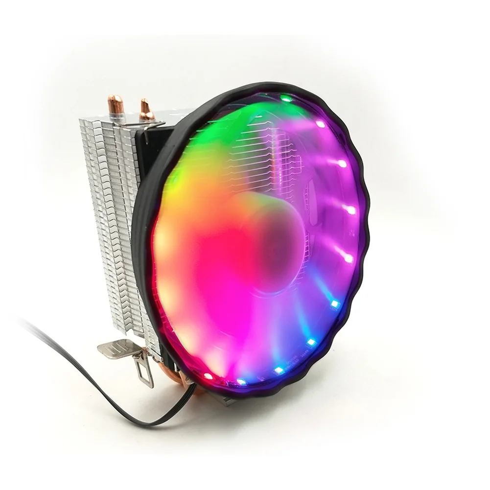 Durable 12V Copper 3 Pin Silent Cooling Radiator RGB Fan 2 Heatpipes CPU Cooler  Led Desktop Computer For LGA 1155/1151 AMD | Компьютеры