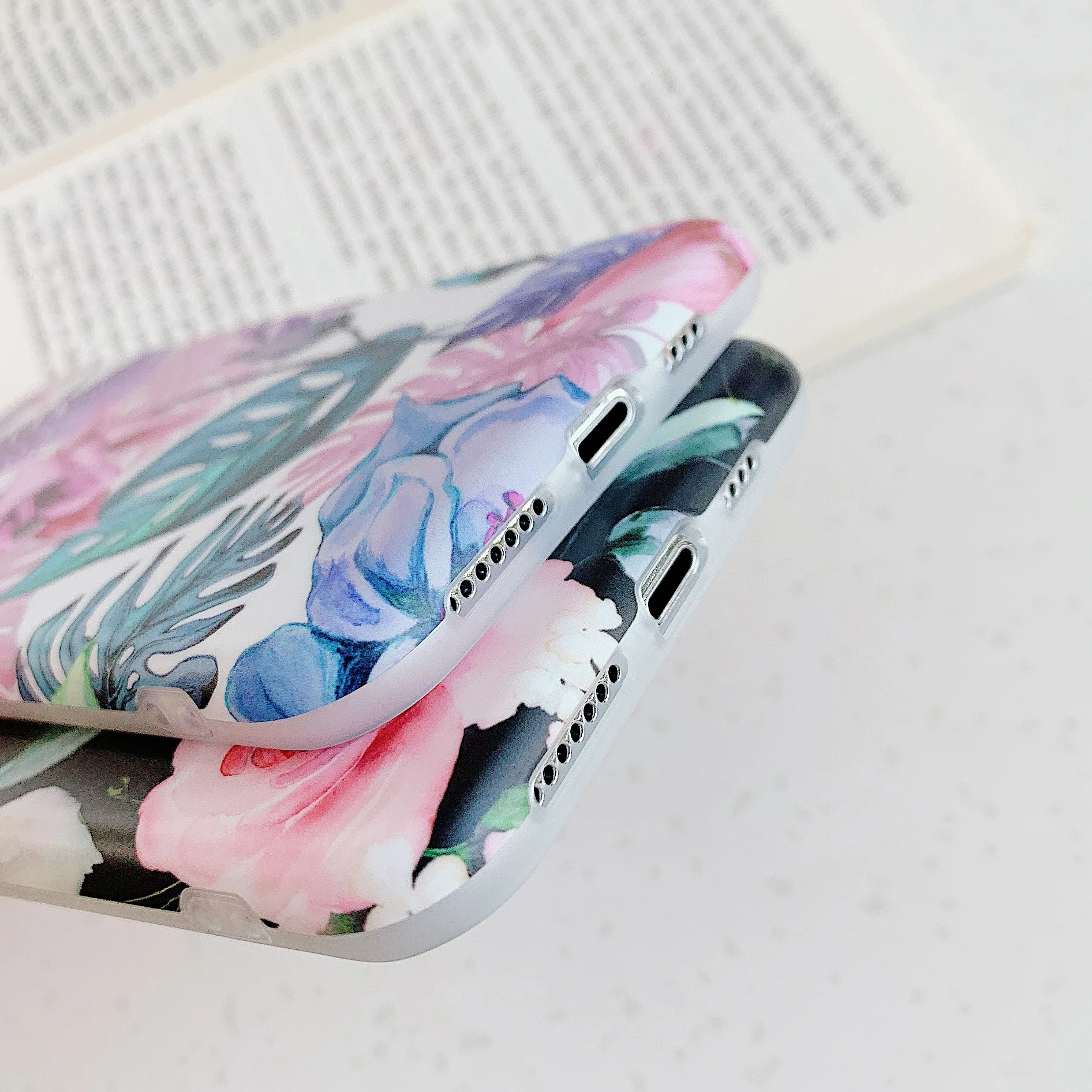 Watercolor Floral Leaf Case For iPhone 11 Pro Max XR X XS 7 8 Plus 6S Matte Soft Silicone Full Body Phone Cover Coque | Мобильные