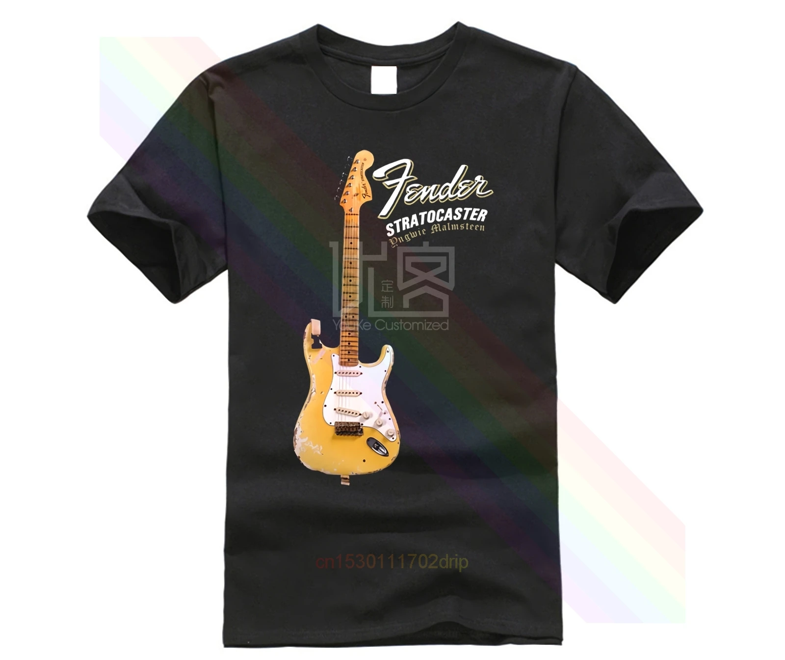 100 baumwolle druck shirts angepasst t shirt yngwie malmsteen stratocaster e gitarre t shirt schwarz free global shipping