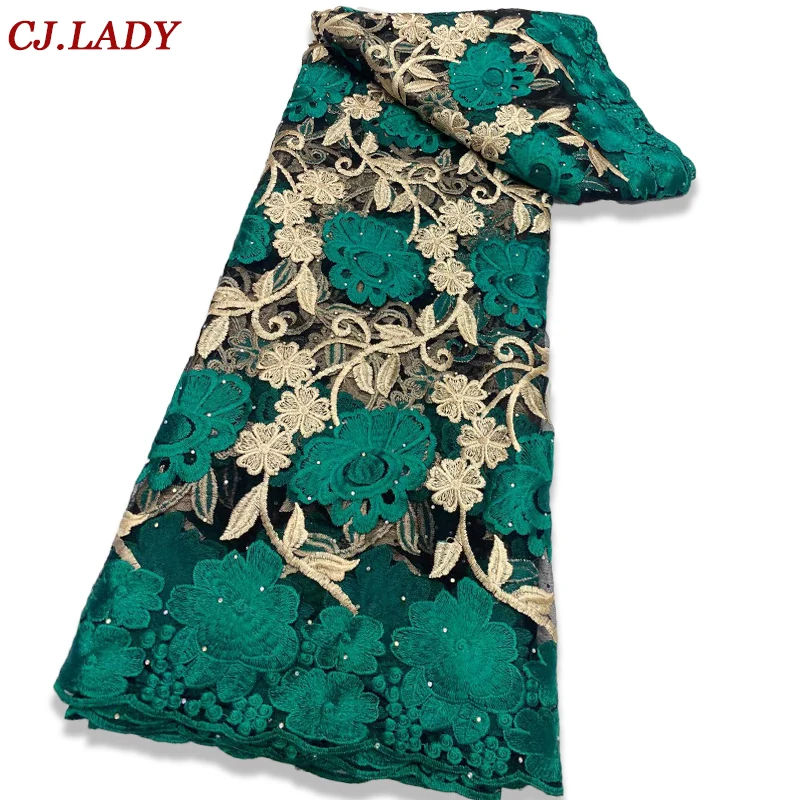 

Новинка 2021, французское Тюлевое нигерийское Сетчатое кружево, африканская сетка с камнями, кружевная ткань высокого качества для свадебног...