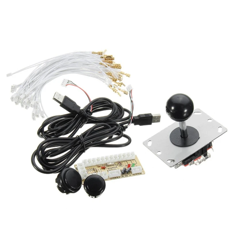 2 игрока zero Delay джойстик аркадный+ светодиодный Usb энкодер+ 20 подсвечиваемых кнопок+ 28 кабелей аркадная игра для Mame для Raspberry Pi