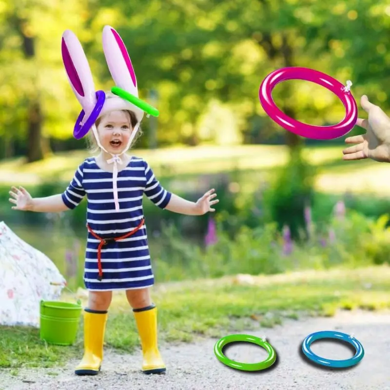 Inflatable Bunny Ears Game Hoop Kids Hoopla Easter Egg Rabbit Hat Ring Toss Family Party Toy Gift | Игрушки и хобби