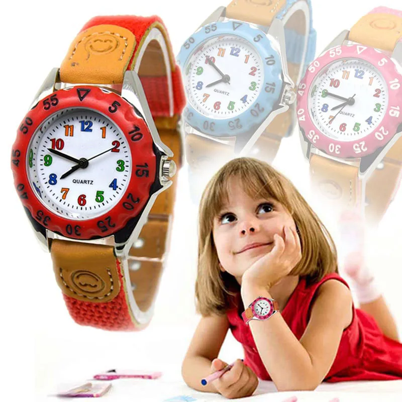 Cute Boys Girls Quartz Watch Kids Children's Fabric Strap Student Time Clock Wristwatch Gifts New Arrival | Электроника