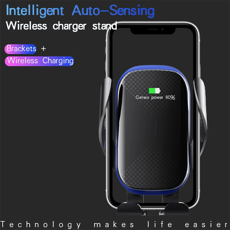 

15W автомобильное беспроводное зарядное устройство Держатель для Мобильный телефон подставка устойчиво фиксированная поддержка для iPhone 12 ...