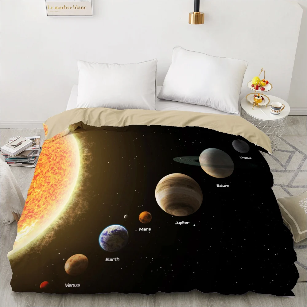 

1 PCS Duvet Cover,3D HD Printing Quilt Cover 240x220/200x200/140x200/180x210,Seven Planet Bedding King/Queen/Double Drop Ship