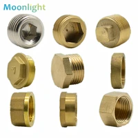 18 14 38 12 34 male female thread brass pipe hex head end cap plug fitting quick connector brass universal faucet adapter