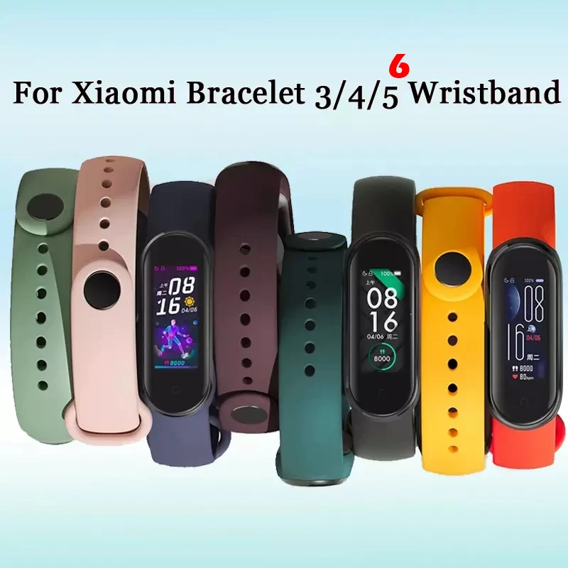 Ремешок силиконовый для Xiaomi Mi Band 5 4 3 сменный цветной браслет из ТПУ Для 6 5|Ремешки