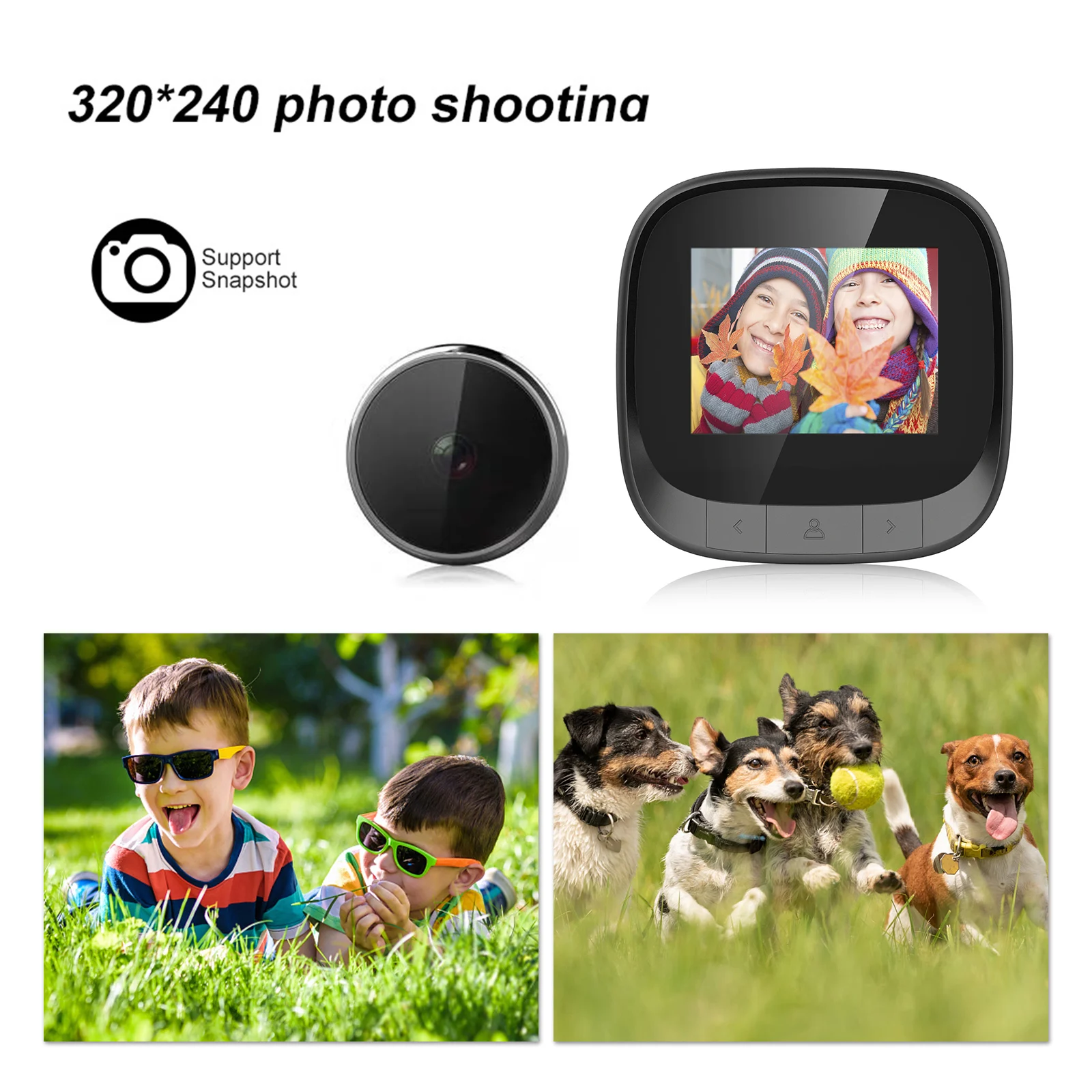 

DD3S Video Doorbell Peephole Security Camera for Home Smart Vision 360P 90 Viewing Angle 2.4-inch LCD Display Camera