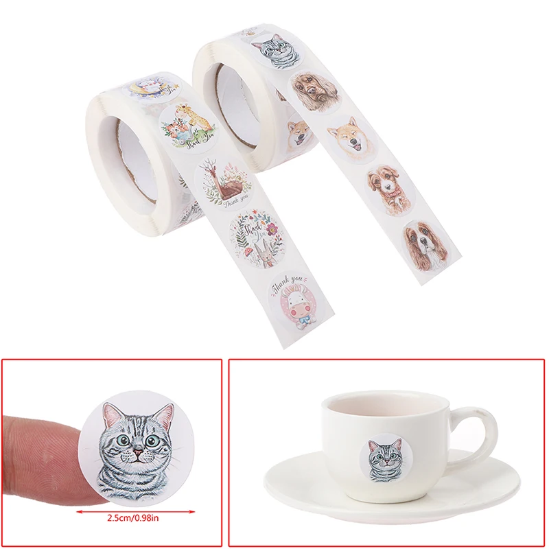 

500pcs cute cartoon animals stickers journal scrapbooking teacher encouragement reward for children stationery