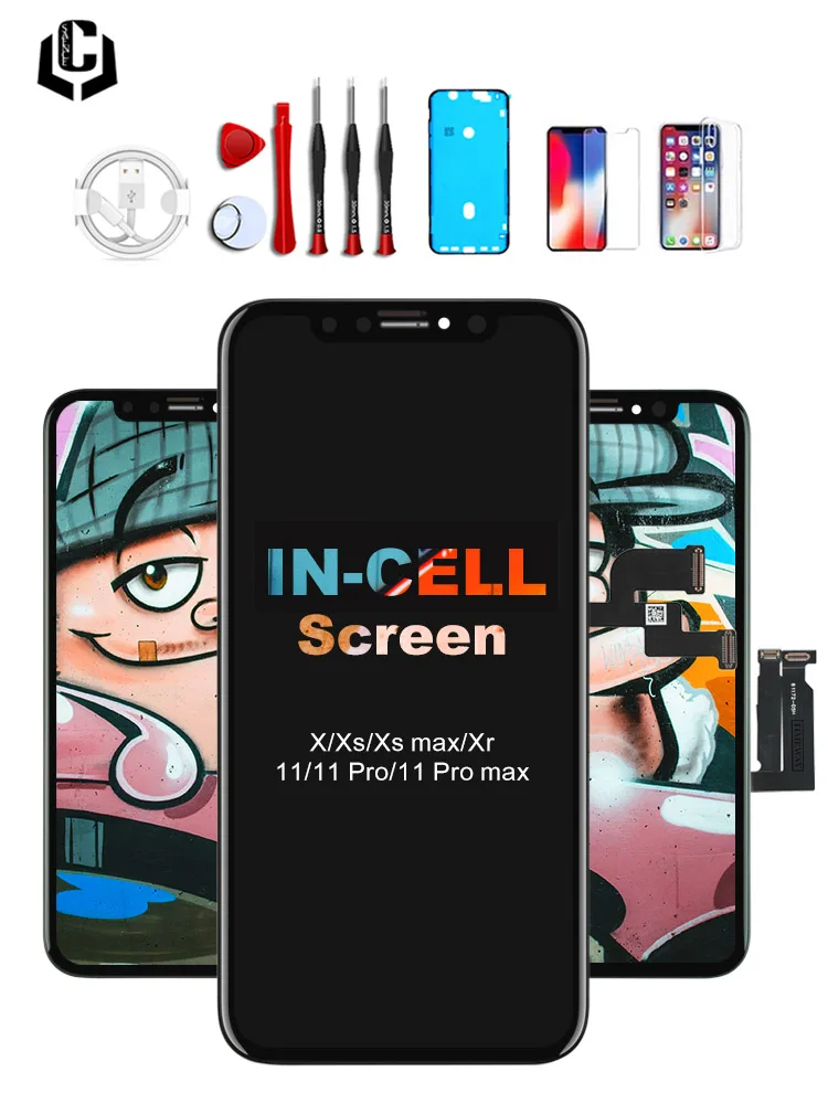 Pantalla LCD AAA +++ para m&oacute;vil, montaje de pantalla t&aacute;ctil 3D de repuesto para iPhone 5S, 6, 6S, 7, 8 Plus, 11 PRO, X, XR, XS, Max, OLED-5