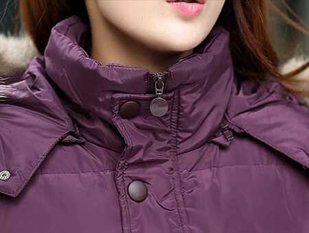 Женское пальто на белом утином пуху облегающий пуховик большого размера модель