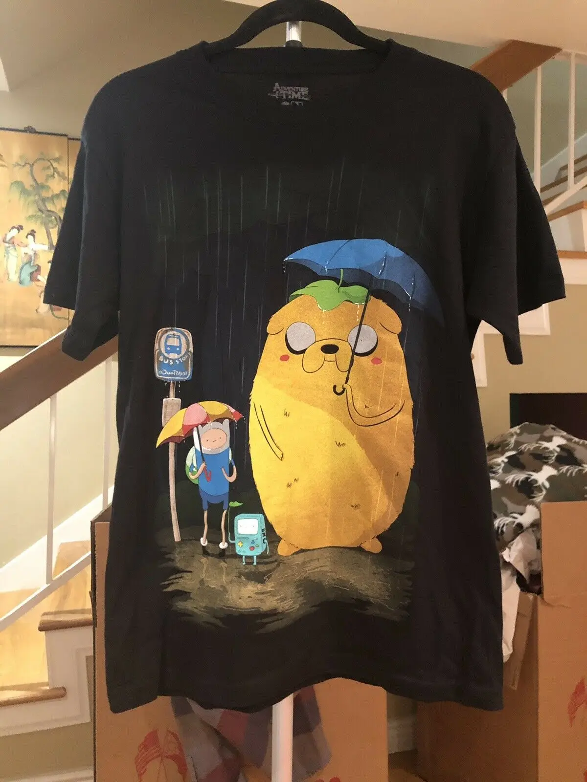 Футболка Время приключений маленький черный | Мужская одежда