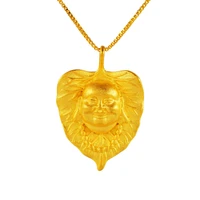 new 24k gold maitreya small pendant herb charm necklace maple leaf pendant necklace buddhism jewelry necklace for women men