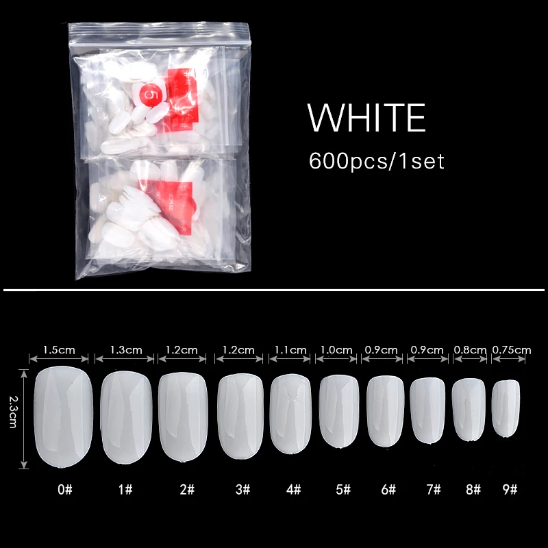 600 шт. Модные накладные ногти прозрачные натуральные квадратные цветные рисунки