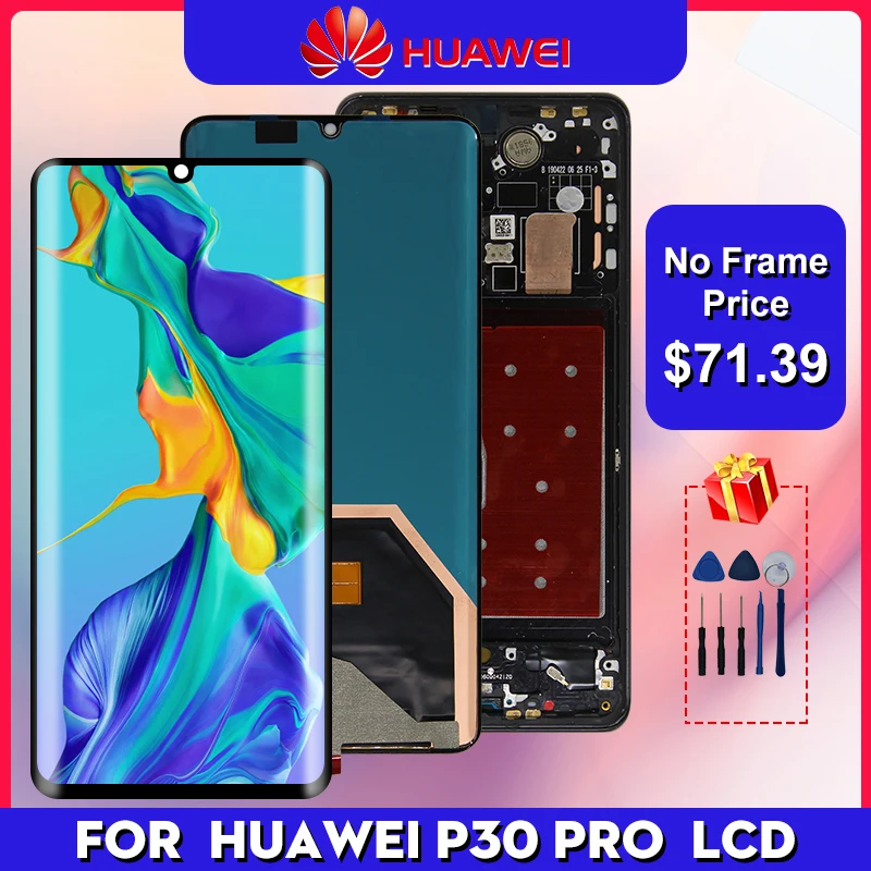 

Super Amoled для Huawei P30 Pro LCD VOG-L04 VOG-L09 VOG-L29 VOG-TL00 LCD дисплей сенсорный экран дигитайзер Замена P30 Pro дисплей