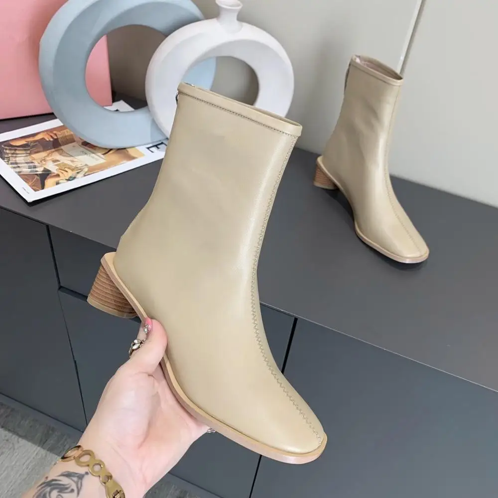 Женские кожаные ботильоны на среднем каблуке размеры 34 40|Женские полусапожки| |