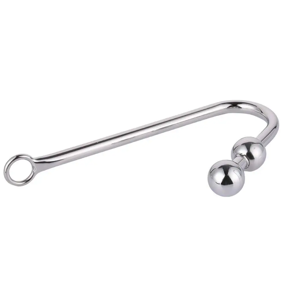 Erotic Adult Product Fetish Sex Slave Games Two Solid Balls Steel Butt Plug Tail Anal Rope Hook Bondage Double Ball Gay Toys |