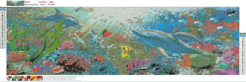 Алмазная 5D картина сделай сам вышивка с океаном животное дельфин рыба мозаика