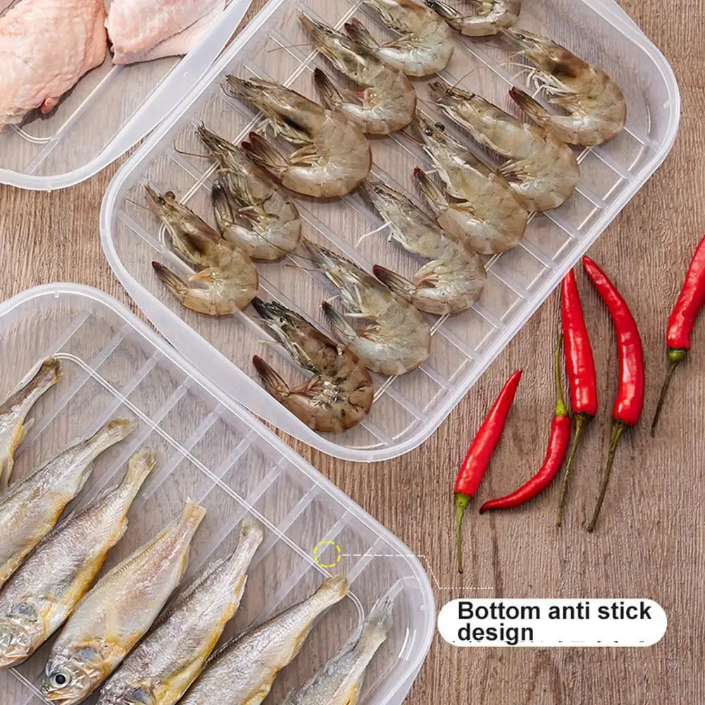 

Kitchen Onion Storage Box Nordic Style Drain Fresh Boxes Kitchen Box Storage Sealed Refrigerator Fresh-keeping Compartmenta K4H7