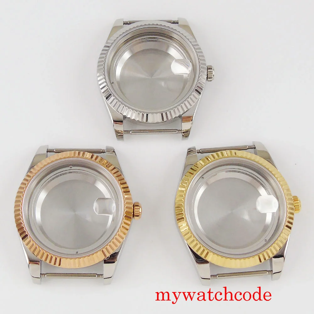 Роскошные 39 5 мм Parnis с сапфирами Стекло Для мужчин часы Чехол подходит