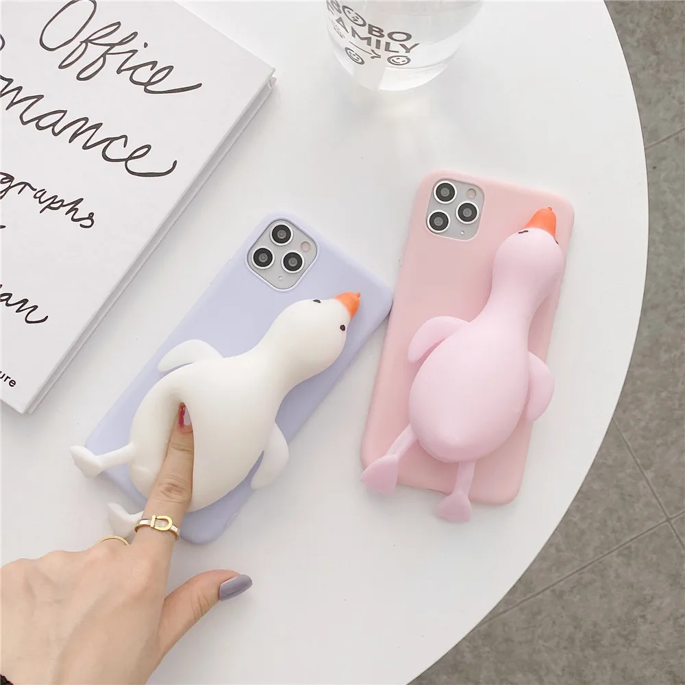 Relive Stress Duck Push Pop Case For Samsung Galaxy S8 S9 S10 S10e S21 S20 FE Note 8 9 10 Plus Lite 20 Ultra Fidget Toys Cover | Мобильные