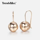 Женские серьги-подвески из розового золота 585 пробы с вырезами, серьги с цирконием для свадебной вечеринки, изысканные ювелирные изделия, подарки GE66