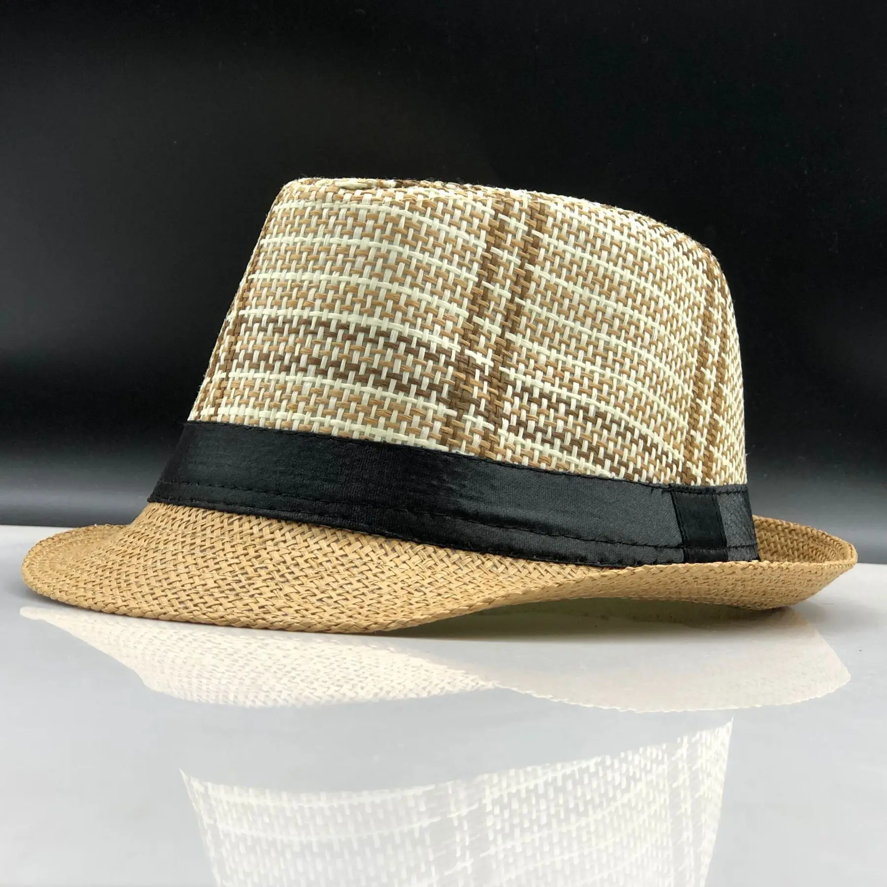 Модные летние соломенные мужские шляпы «Fedora» Мужская Гангстерская шляпа Кепка летняя пляжная шляпа Панама шляпа сомбреро шляпа с полями для путешествий