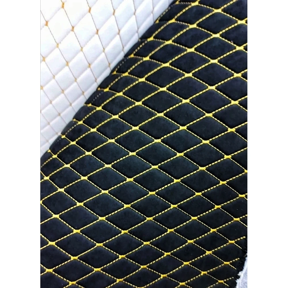 Искусственная замша триплированная стеганая Take&ampDo . Цвет Черный Ромб | Дом и сад