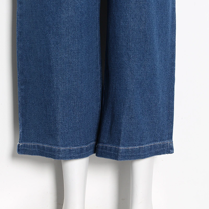 

SeeBeautiful Casual Denim Jumpsuits Female Ruffles Patch Lapel Puff Sleeve Single Breasted Summer 2020 New Fashion Tide L355