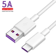 Cable de carga rápida para móvil, Cable USB tipo C de carga rápida de 1m, 1,5 m y 2m para Honor V10, 5A, Huawei P20, 5A y Xiaomi