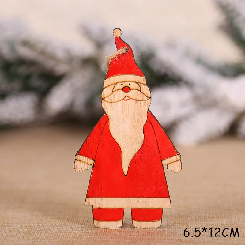 Santa claus Год последняя натуральная Деревянная Рождественская елка орнамент Звезда Сердце деревянная подвеска Noel Рождественское украшение для дома Рождественский подарок - Цвет: Santa claus