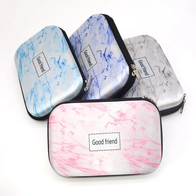 Большой Вместительный мраморный кожаный чехол карандаш EVA милый Единорог Kawai для