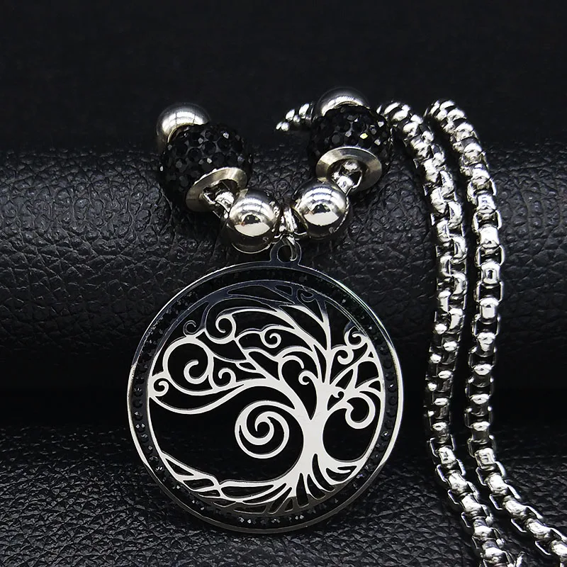 Ожерелье из хрустальной нержавеющей стали женские Бусины Серебряного цвета