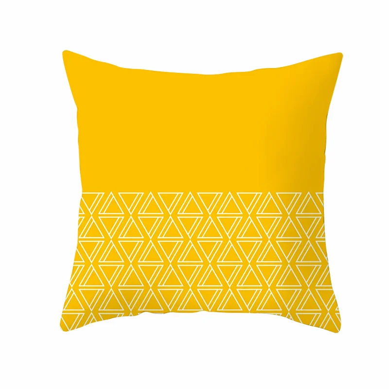 

Cushion Cover 45x45CM Yellow Geometric Polyester Car Pillow Case Home Decorative Sofa Throw Pillowcase Of Summer Cushion