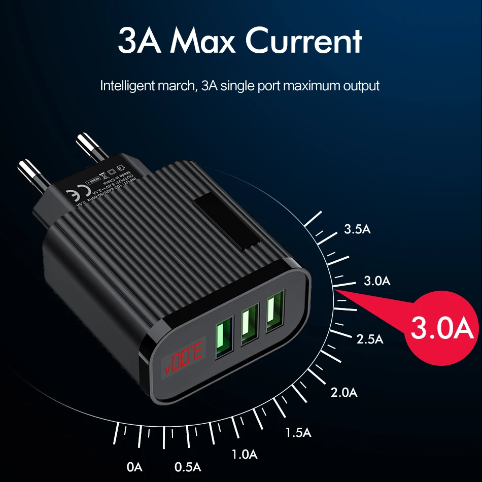 Адаптер питания ROCK с 3 USB портами 15 Вт 3А|Зарядные устройства для телефонов| |