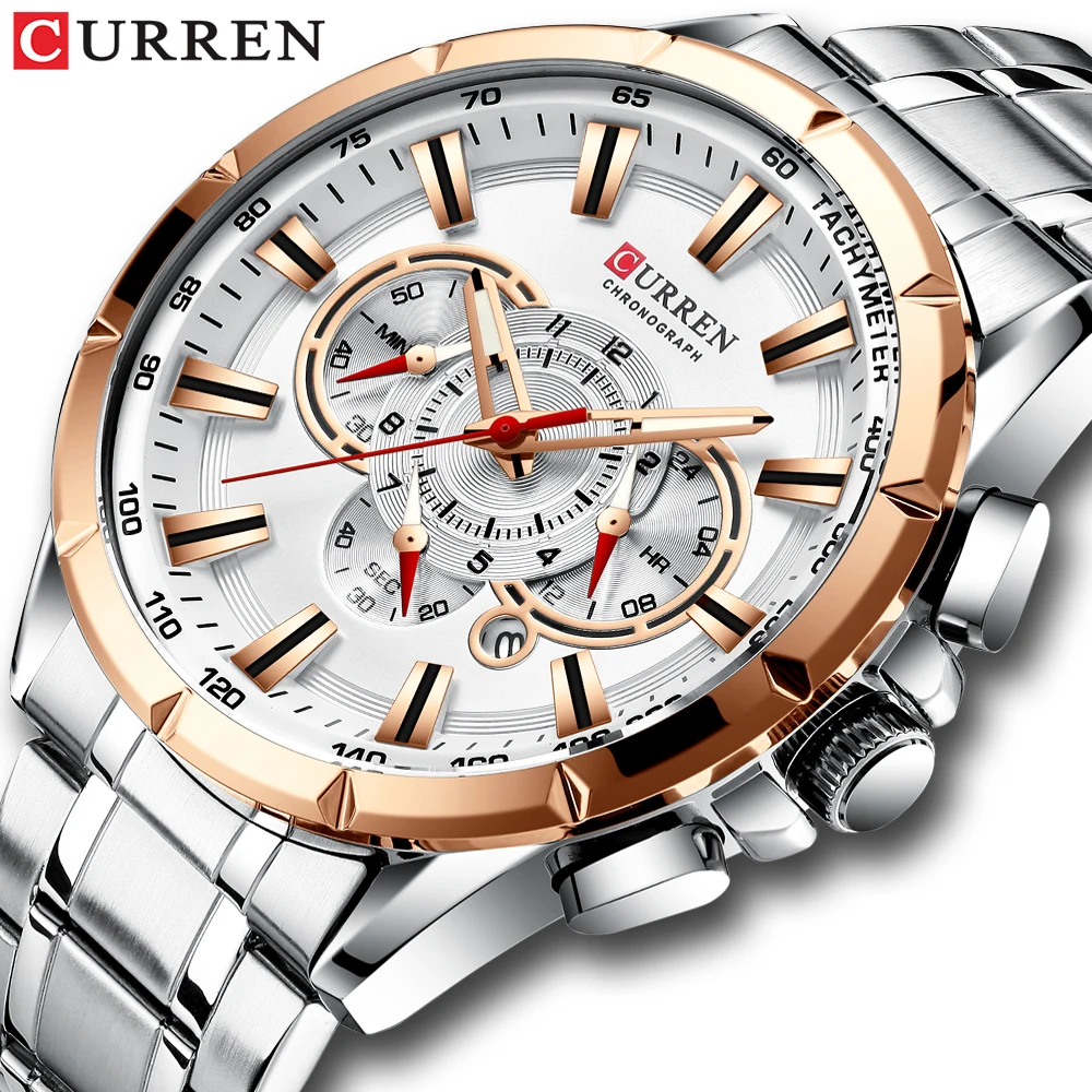 CURREN Бизнес Мужской роскошный бренд часов нержавеющая сталь наручные часы