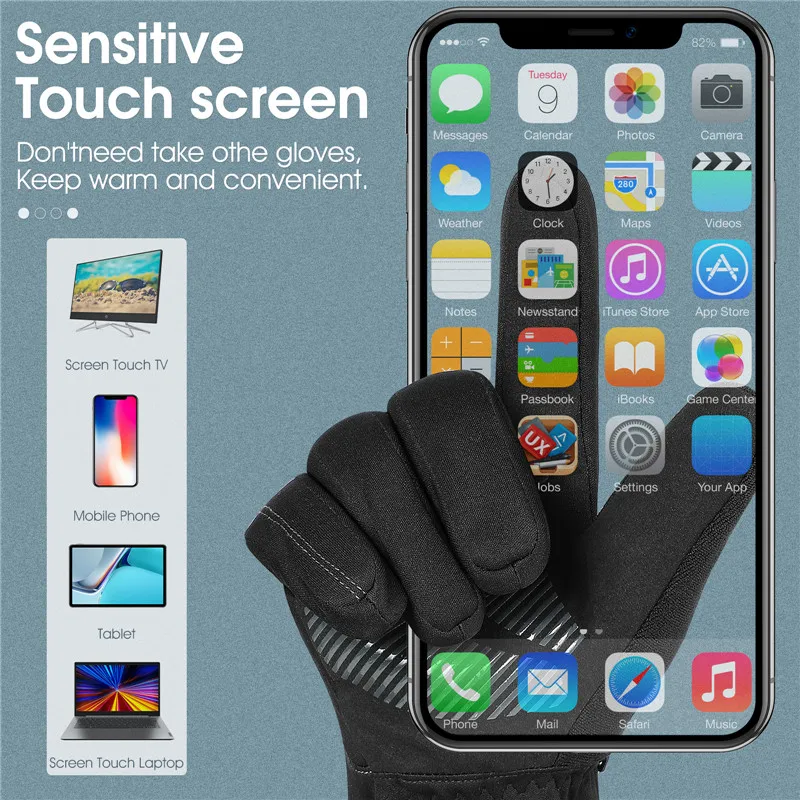 Перчатки велосипедные зимние водонепроницаемые 3 м для сенсорного экрана | Спорт