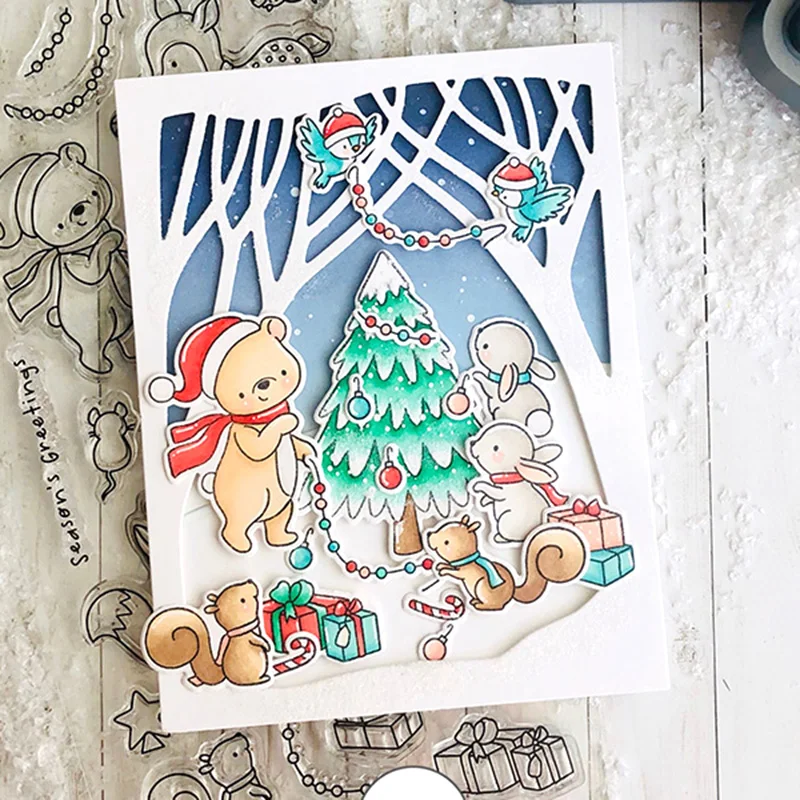 Winter Woods Overlay Frame Metal Cutting Dies for DIY Scrapbooking Photo Album Decorative Embossing Paper Card Crafts Die 2019 | Дом и сад