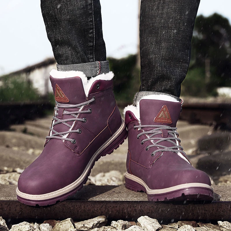 Плюшевые ботильоны Мужская зимняя хлопковая обувь прогулочная горные кроссовки