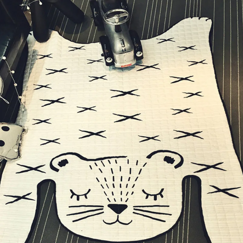 

1 Piece Creative Cute Animal Tiger Cat Living Room Bedroom Table Rug Anit-slip Home Floor Picnic Cotton Round Carpet