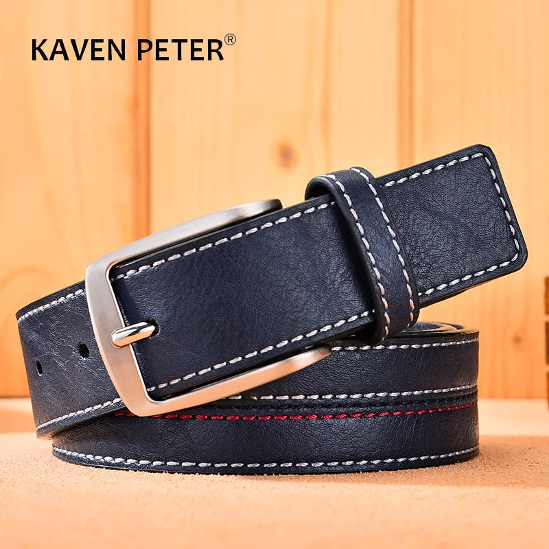 New Belts Men Pin Buckle Casual Designer Trouser Male Leather Belt Fashion Vintage High Quality Black Color