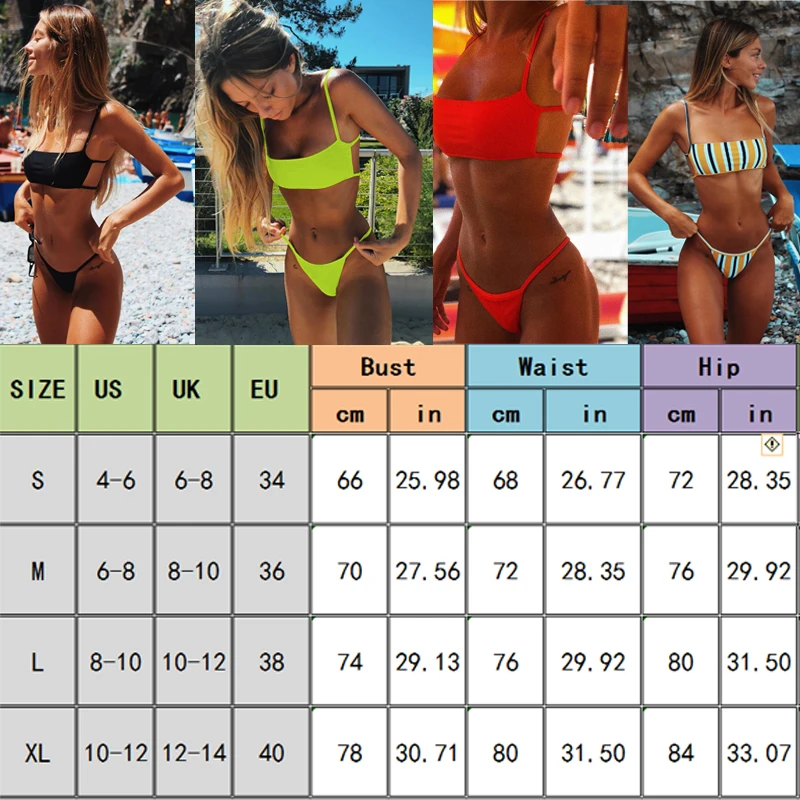 

Women Bandage Swimsuit Thong Bikini Push Up Padded Swimwear Brazlian Bathing Suit Summer Bather Beachwear Biquini Sexy