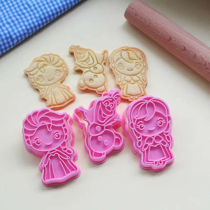 

Disney Frozen 3D Cookie Mould Cartoon Character Baking Model Party Decorations Cookies and Desserts Children's Gift Toys