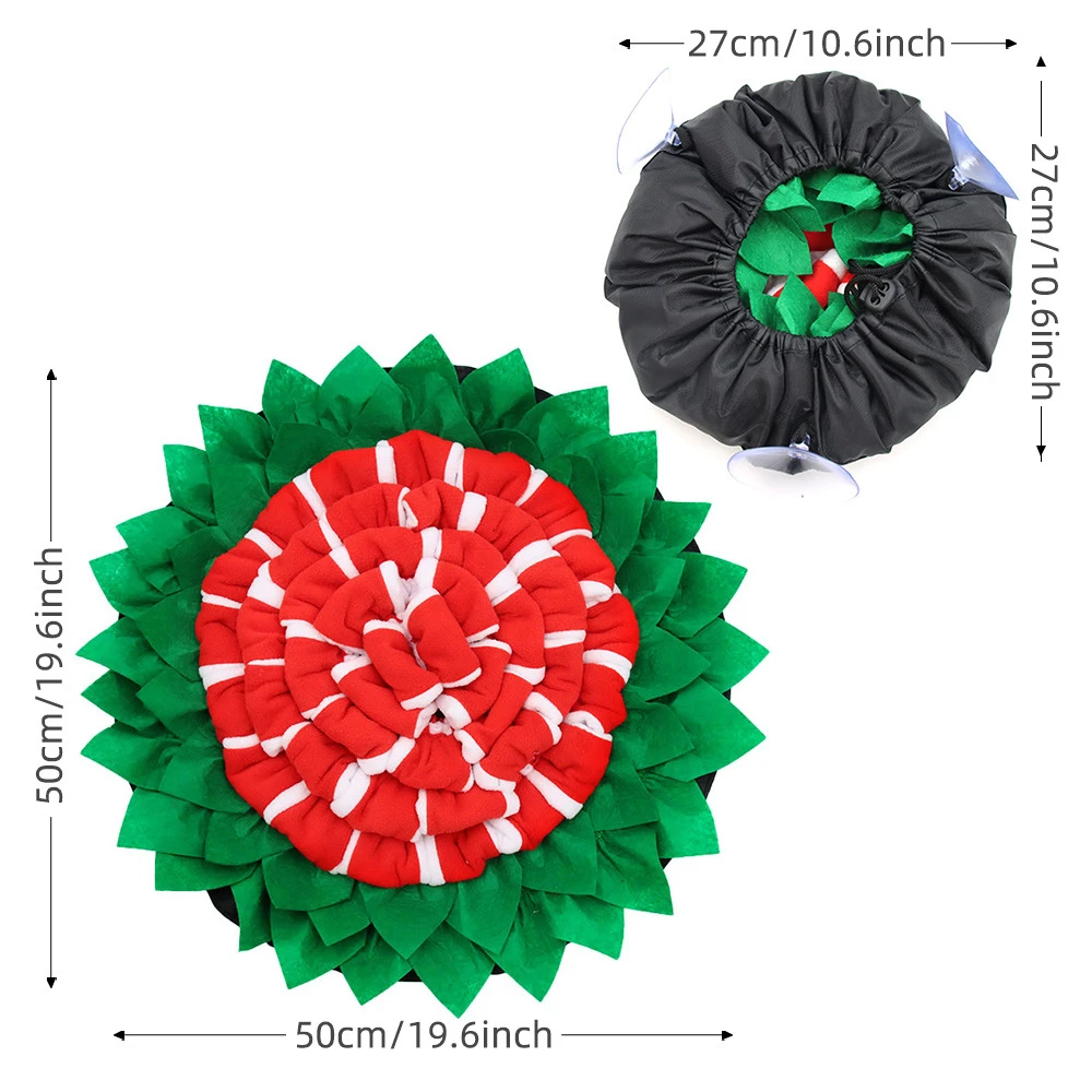 

Round Dog Smell Training Sniffing Feeding Mat Washable Piecing Blanket Pet Slow Feeder Encourages Natural Foraging Skills Mat